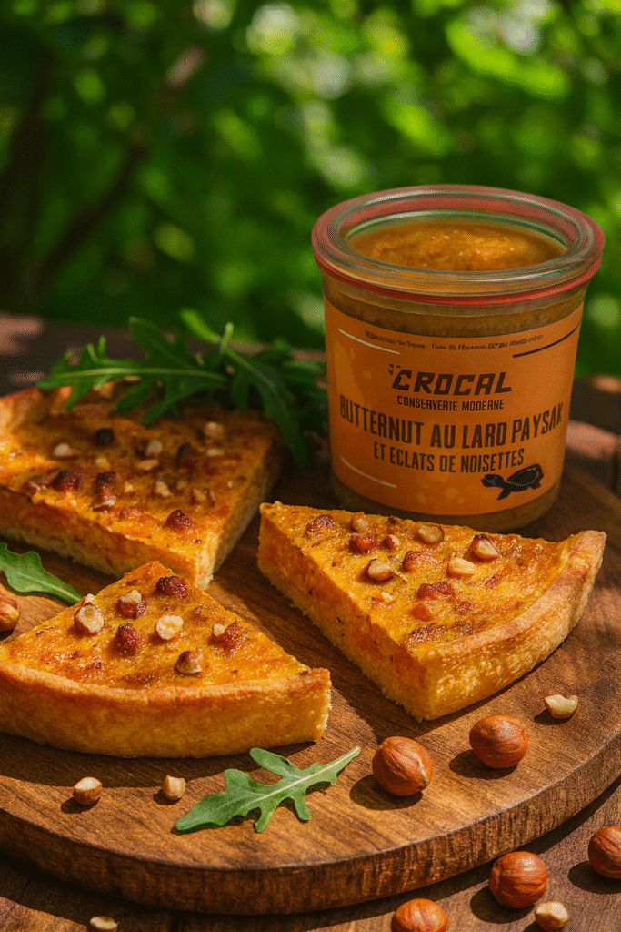 Photo de la Quiche d automne au tartinable Crocal butternut lard paysan et noisettes